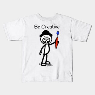 GG Artist Stick Figure “Be Creative” Kids T-Shirt